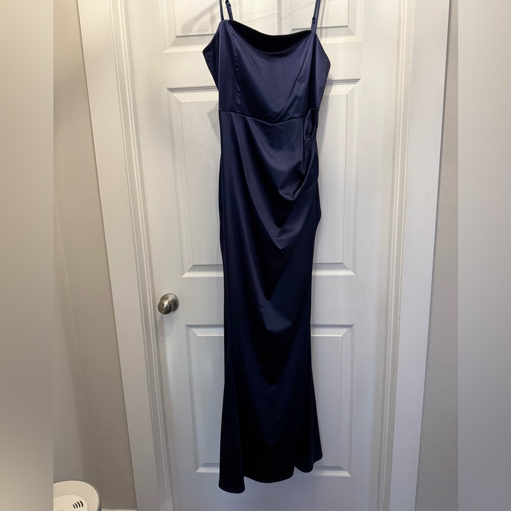 Le Chateau Navy Silk Gown